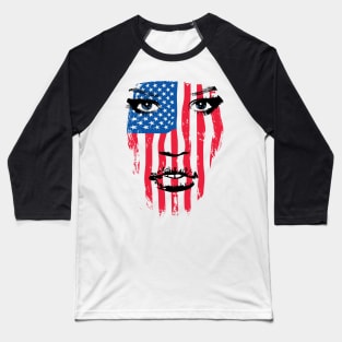 USA Patriot Woman Flag Warpaint July 4th Flag Baseball T-Shirt